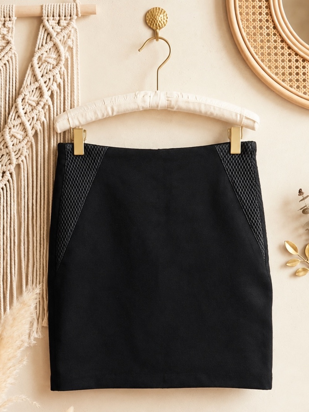 Zara Classic Black Suede Pencil Skirt